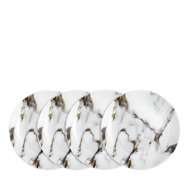 Prouna Marble Azure Canape Plates, Set Of 4 In Venice Fog