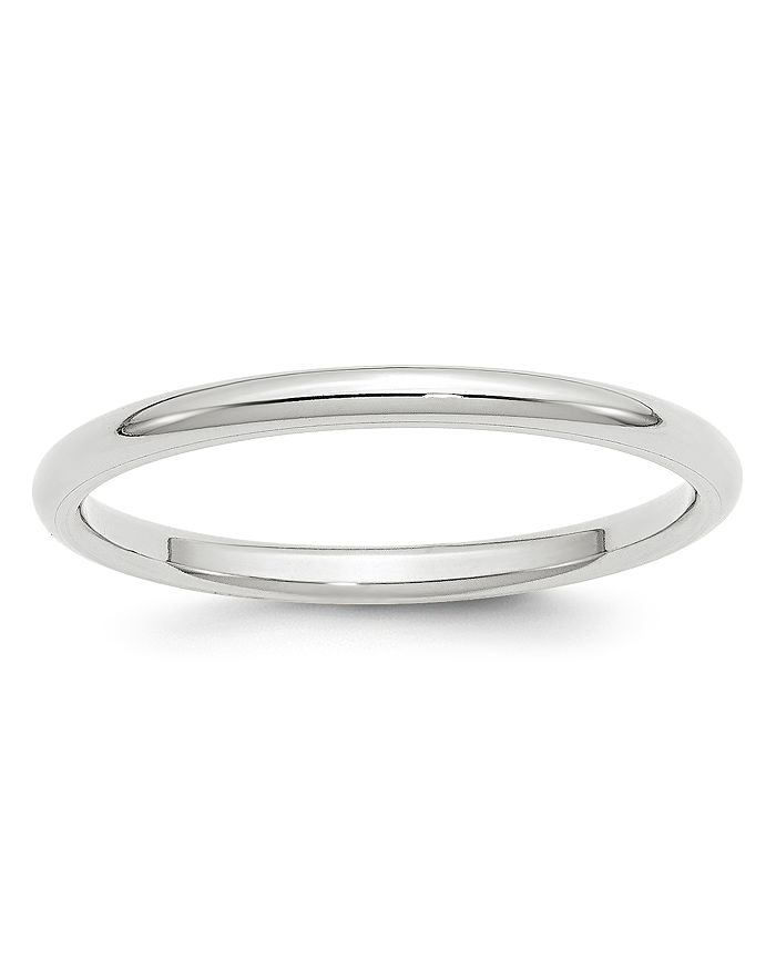 Bloomingdale's Men's 2mm Comfort Fit Band Ring In 14k White Gold - 100% Exclusive