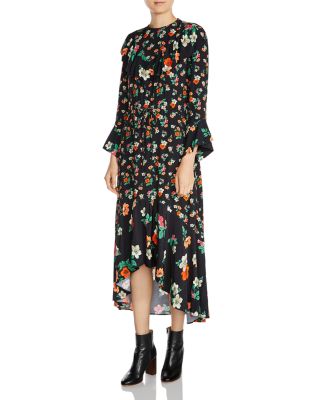 maje floral midi dress