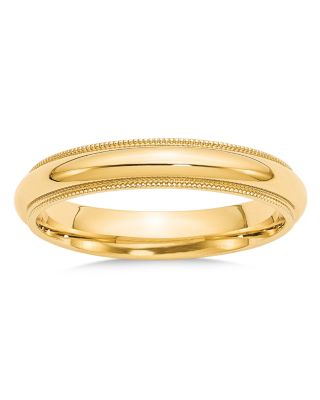 Bloomingdale's Fine Collection - Men's 14K Yellow Gold 4mm Milgrain Comfort Fit Wedding Band - Exclusive