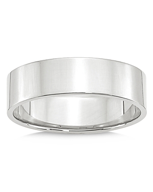 Bloomingdale's Men's 6mm Lightweight Flat Band in 14K White Gold - 100% Exclusive