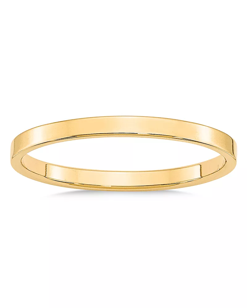 Bloomingdale's Fine Collection Men's 2mm Lightweight Flat Band in 14K Yellow Gold