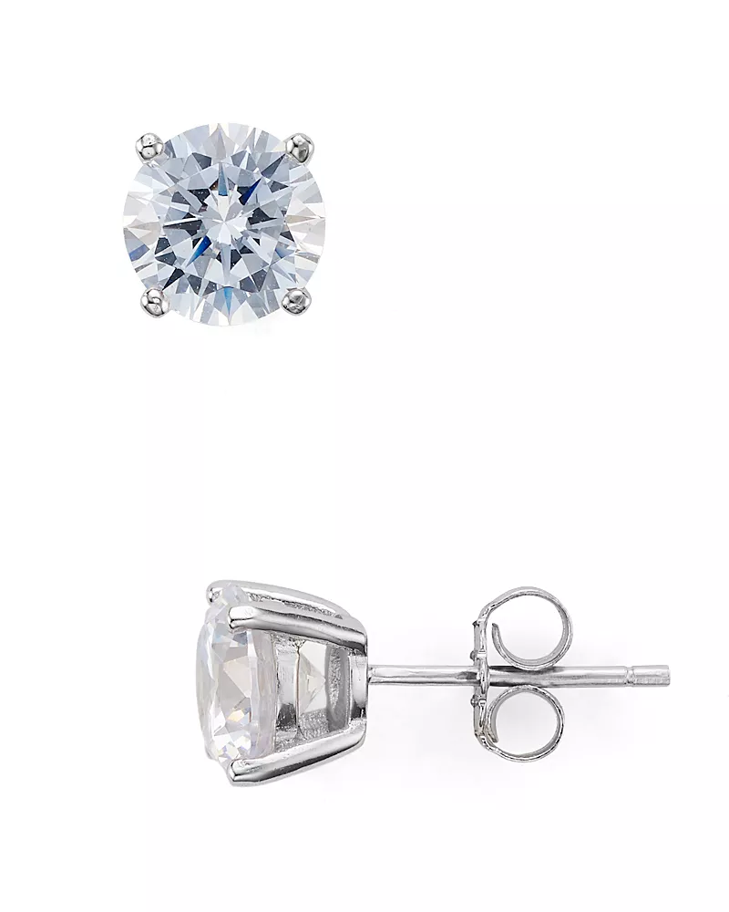 Aqua Sterling Silver Stud Earrings - Exclusive