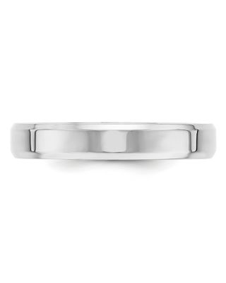Men's 4mm Bevel Edge Comfort Fit Band in 14K White Gold 