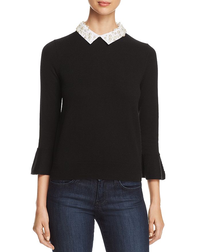 Embellished sale collar sweater