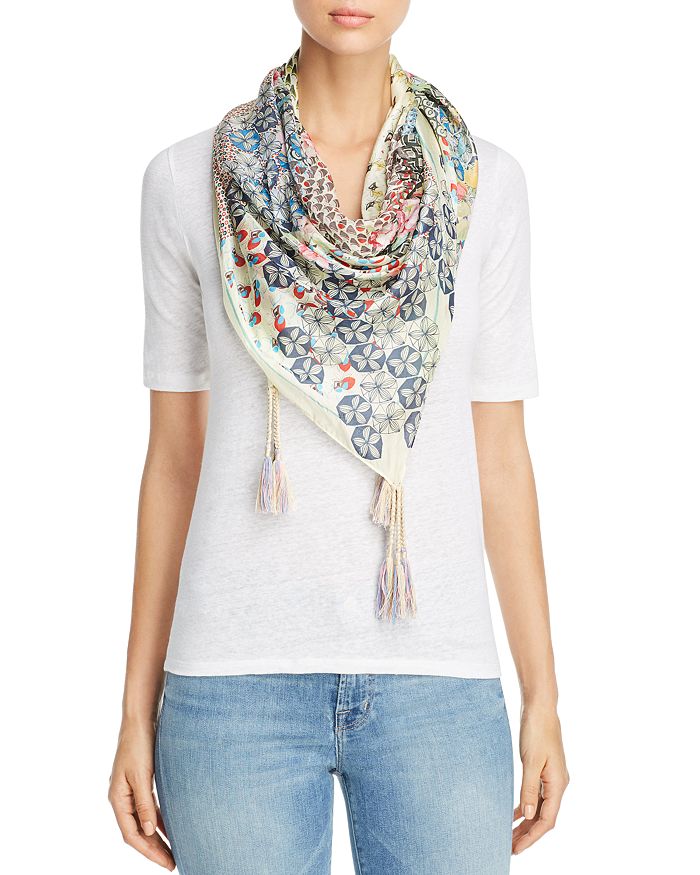 Johnny Was Collection Puzzle Printed Silk Scarf | Bloomingdale's