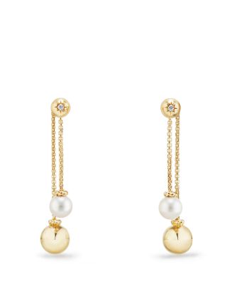 David Yurman Solari Chain Drop Earrings with Cultured Akoya Pearls and ...