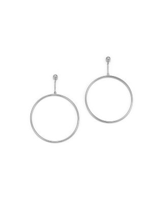 Bloomingdale's Fine Collection Sterling Silver Chain & Hoop Drop Earrings - Exclusive