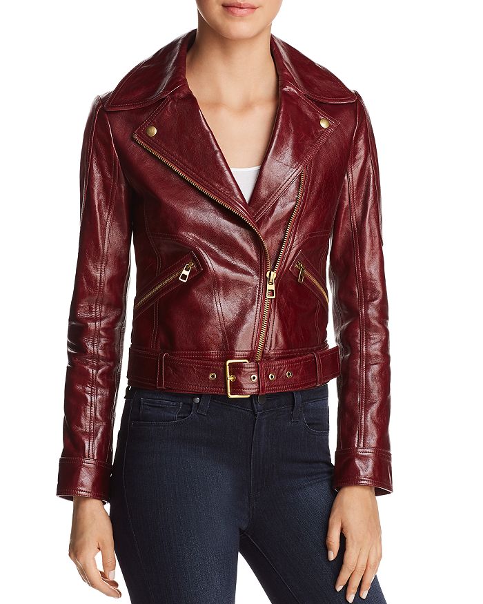 Tory Burch Bianca Leather Moto Jacket | Bloomingdale's