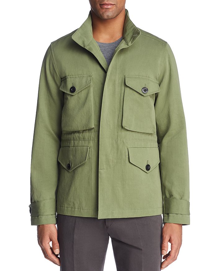 Paul Smith Field Jacket With Zip-in Hood In Green
