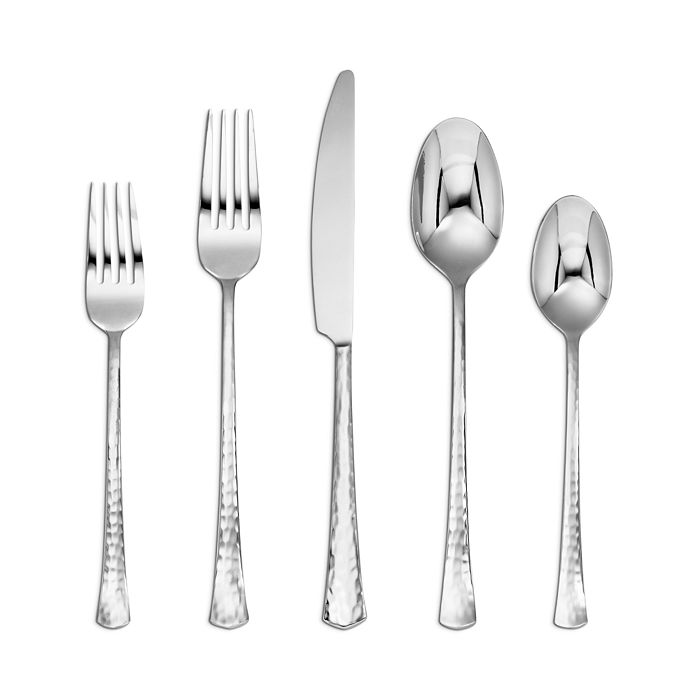 Cambridge Silversmiths Raegan Mirror Hammered 20Piece Flatware Set