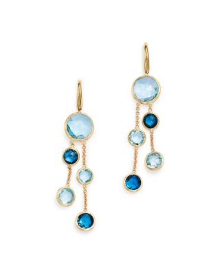 Marco Bicego - 18K Yellow Gold Jaipur Mixed Blue Topaz Double Strand Earrings