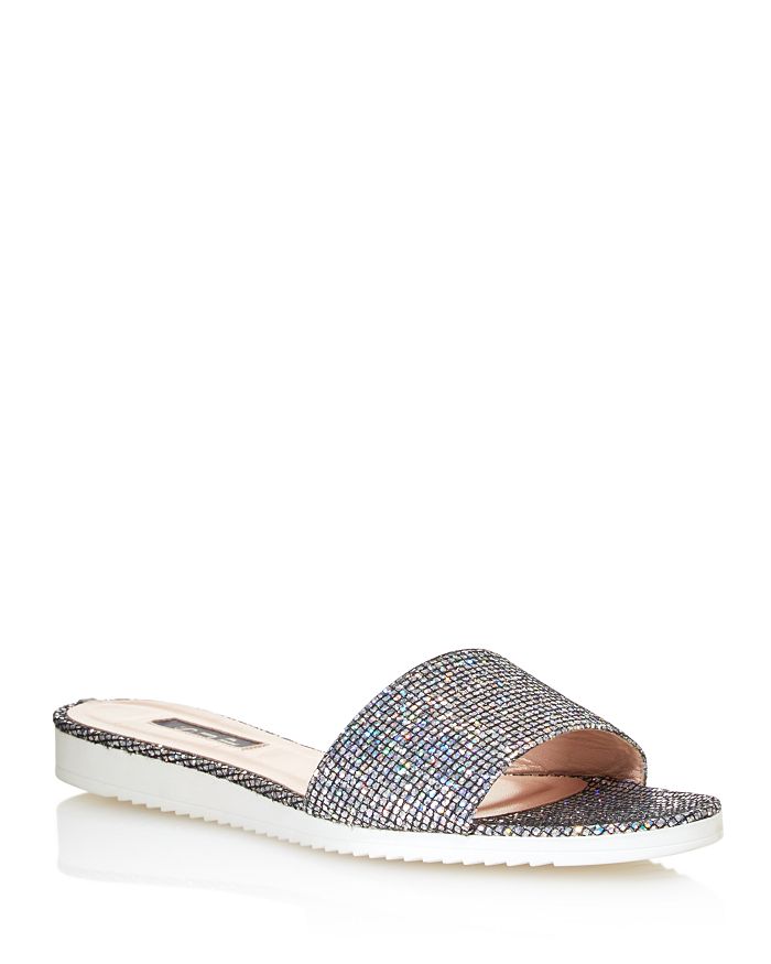 SJP by Sarah Jessica Parker Women's Tropez Glitter Slide Sandals 100