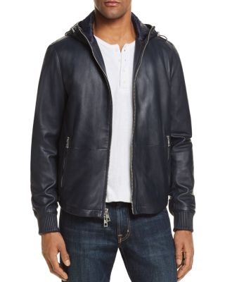 michael kors hooded leather jacket