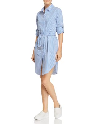 calvin klein striped shirtdress