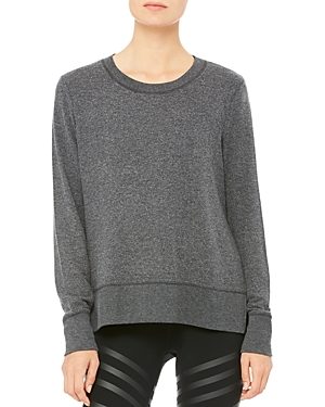 Alo Yoga Glimpse Long Sleeve Top In Charcoal Heather Gray