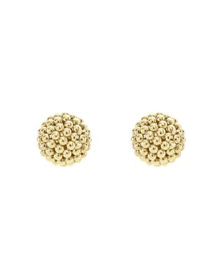 Caviar Gold Collection 18K Gold Stud Earrings