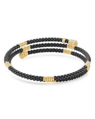 Gold & Black Caviar Collection 18K Gold & Ceramic Coil Bracelet