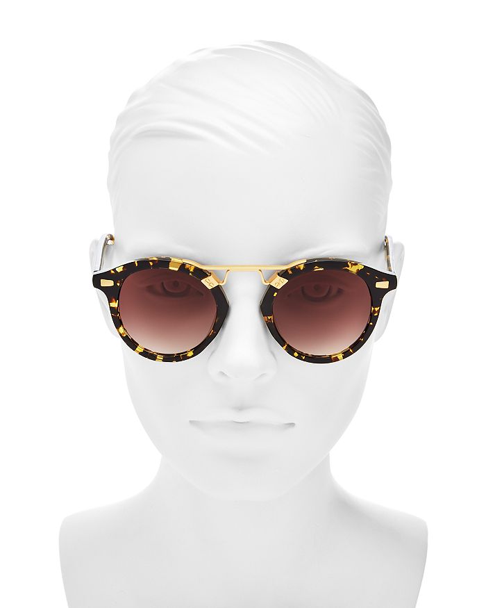 Krewe Stl Ii 24k Gradient Round Sunglasses, 48mm In Zulu/black Gradient