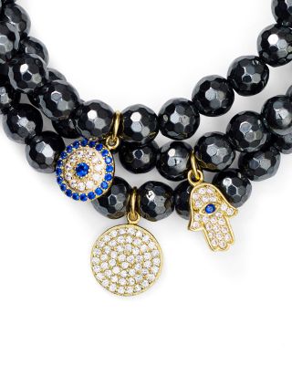 Beaded Bracelets in Gold Tone-Plated Sterling Silver and Hematite Tone-Plated Sterling Silver - Exclusive