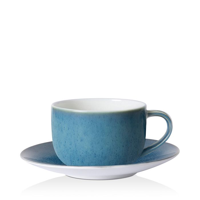 Royal Crown Derby Art Glaze Cappuccino Saucer In Candied Sky