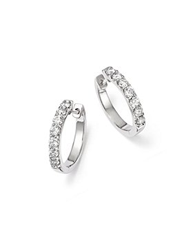 Bloomingdale's - Diamond Small Hoop Earrings in 14K White Gold, 0.70 ct. t.w. - 100% Exclusive