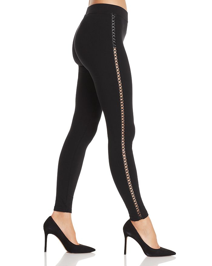 Zeza B Leatherette Trim Tuxedo Leggings Bloomingdale s