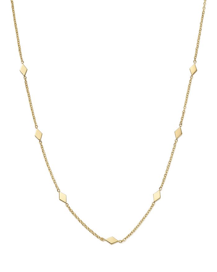 Zoë Chicco 14k Yellow Gold Itty Bitty Diamond-shape Choker Charm Necklace, 14