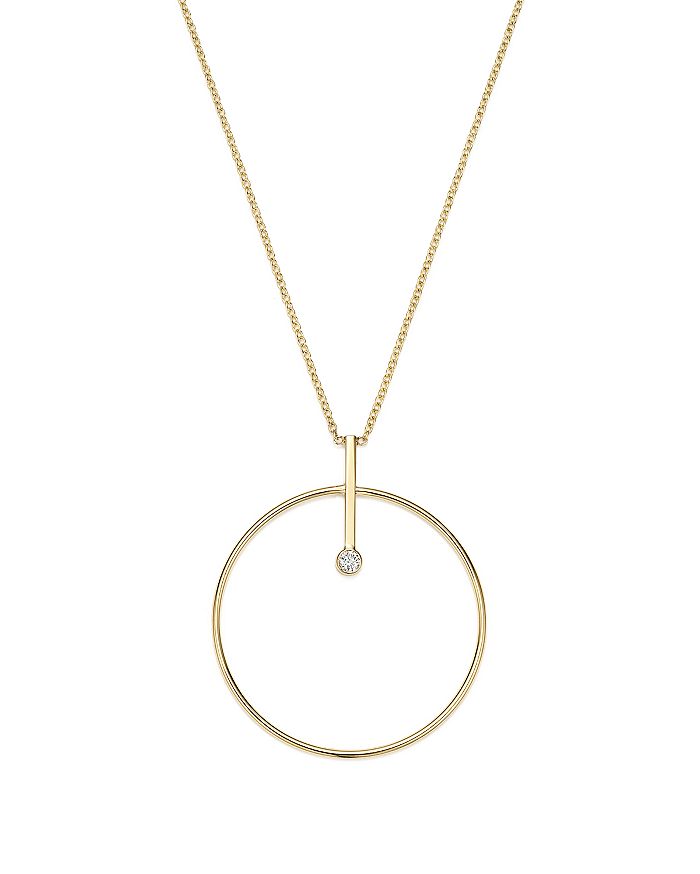 Zoë Chicco 14k Yellow Gold Diamond Bar & Circle Pendant Necklace, 18