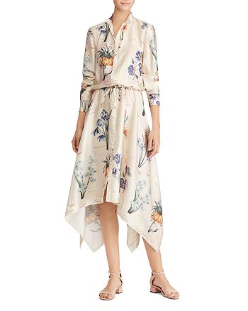 Ralph Lauren Floral-Print Handkerchief-Hem Shirt Dress | Bloomingdale's