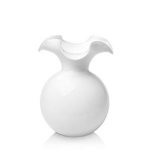 Shop Vietri Hibiscus Glass White Large Fluted Vase