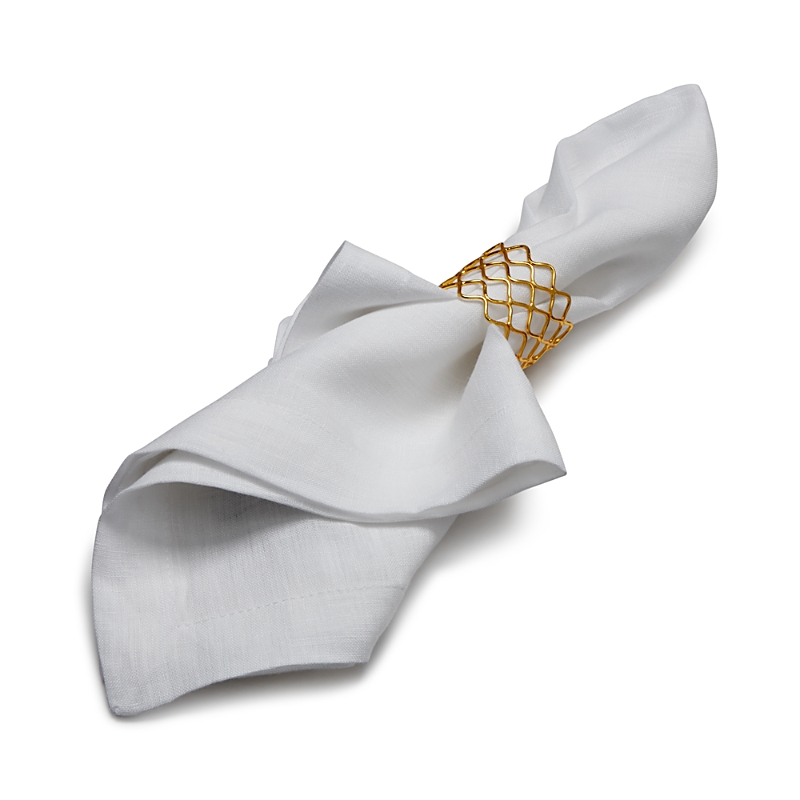 Aman Imports Netted Brass Napkin Ring - Exclusive In Gold