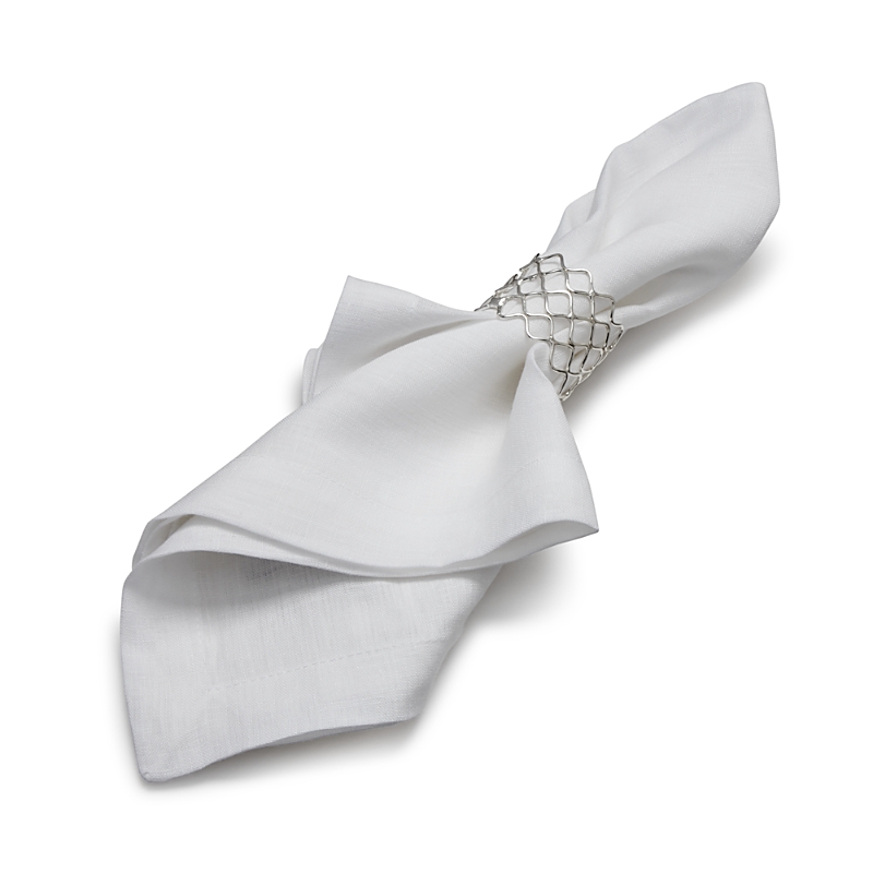 Aman Imports Netted Brass Napkin Ring - Exclusive In Metallic