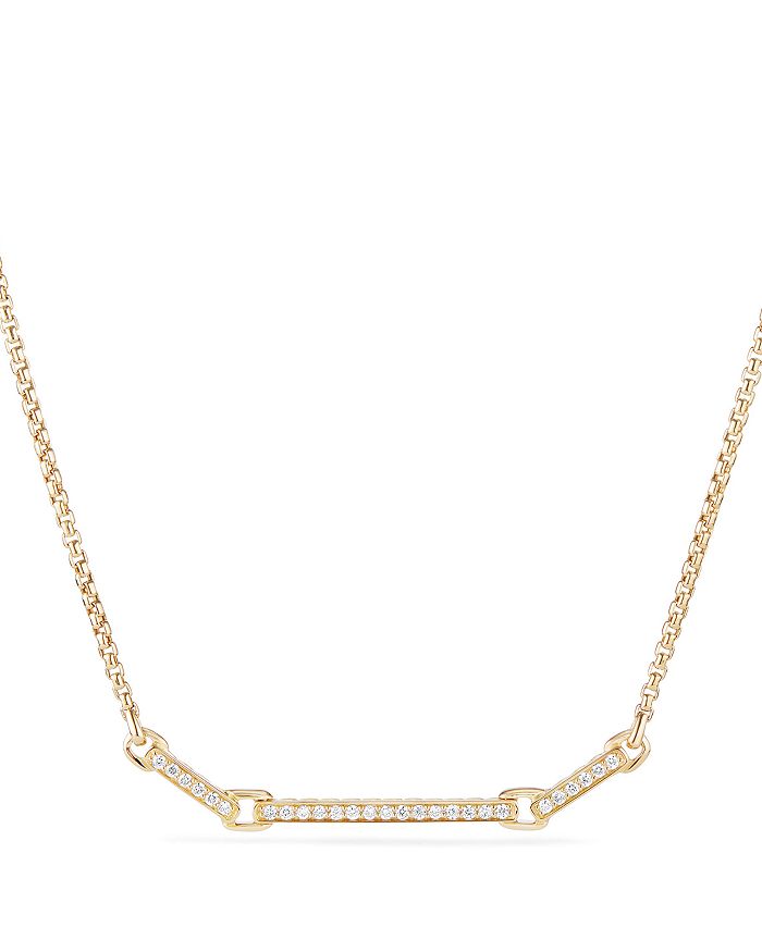 David Yurman Petite Pavé Station Necklace with Diamonds in 18K Gold ...