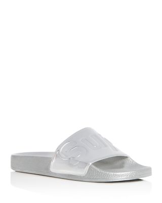 superga silver slides