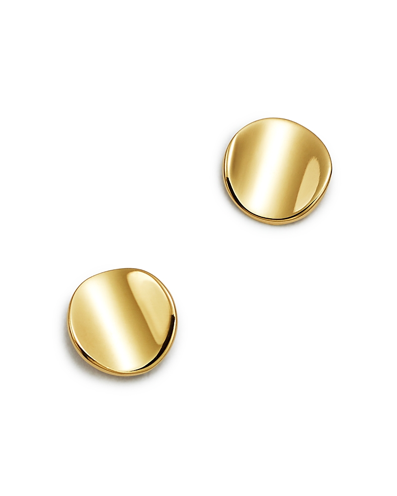 Moon & Meadow Curved Circle Stud Earrings in 14K Yellow Gold - Exclusive