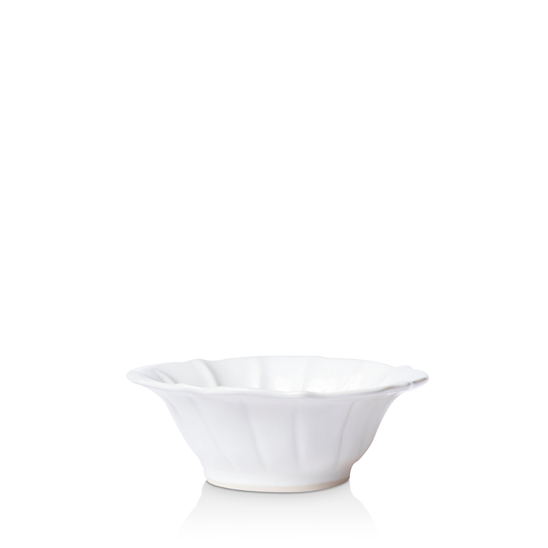Vietri Incanto Stone Ruffle Cereal Bowl, White In White