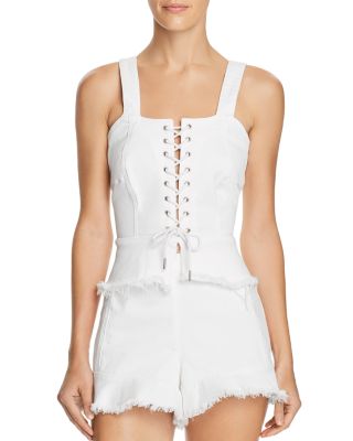 denim lace up corset top