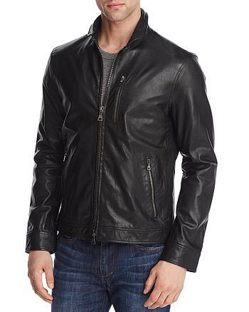 John Varvatos Collection Slim Fit Leather Jacket | Bloomingdale's