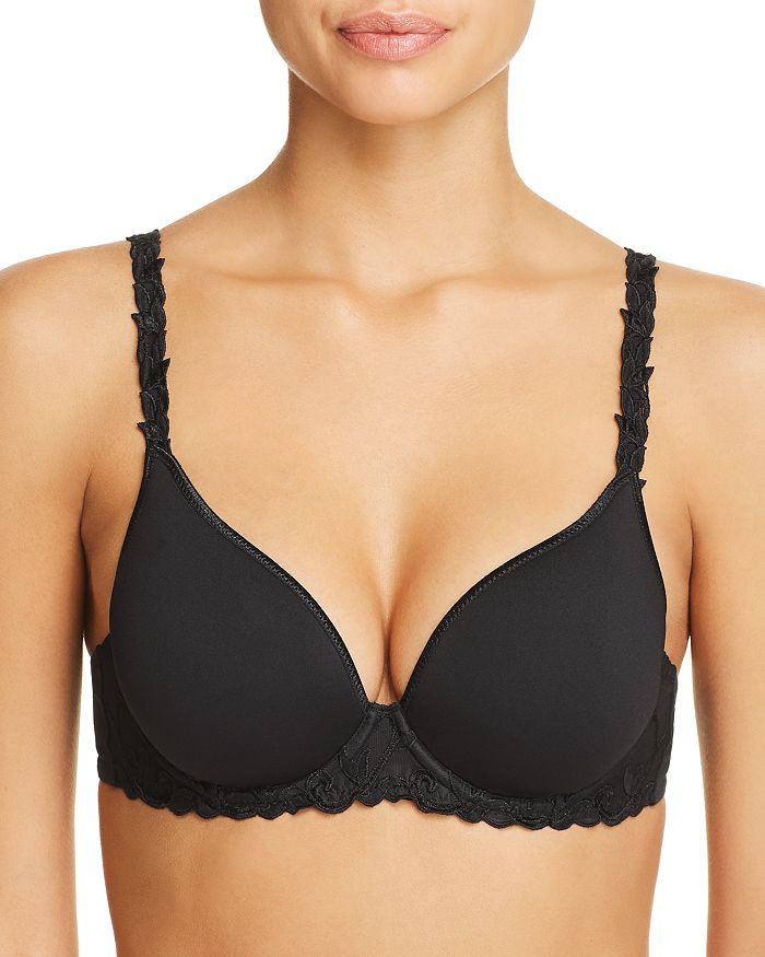 Buy online Black Nylon Plunge Bra from lingerie for Women by Curvy