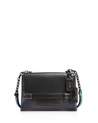 COACH Swagger Colorblock Leather Suede Chain Crossbody