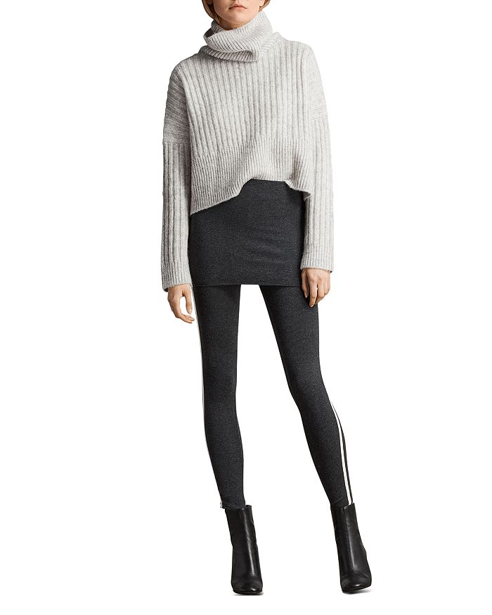 Striped top skirt leggings