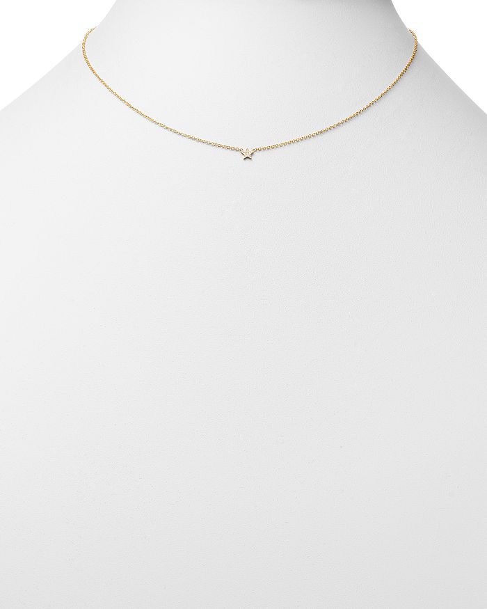Shop Zoë Chicco 14k Yellow Gold Itty Bitty Diamond Star Pendant Necklace, 16 In White/gold