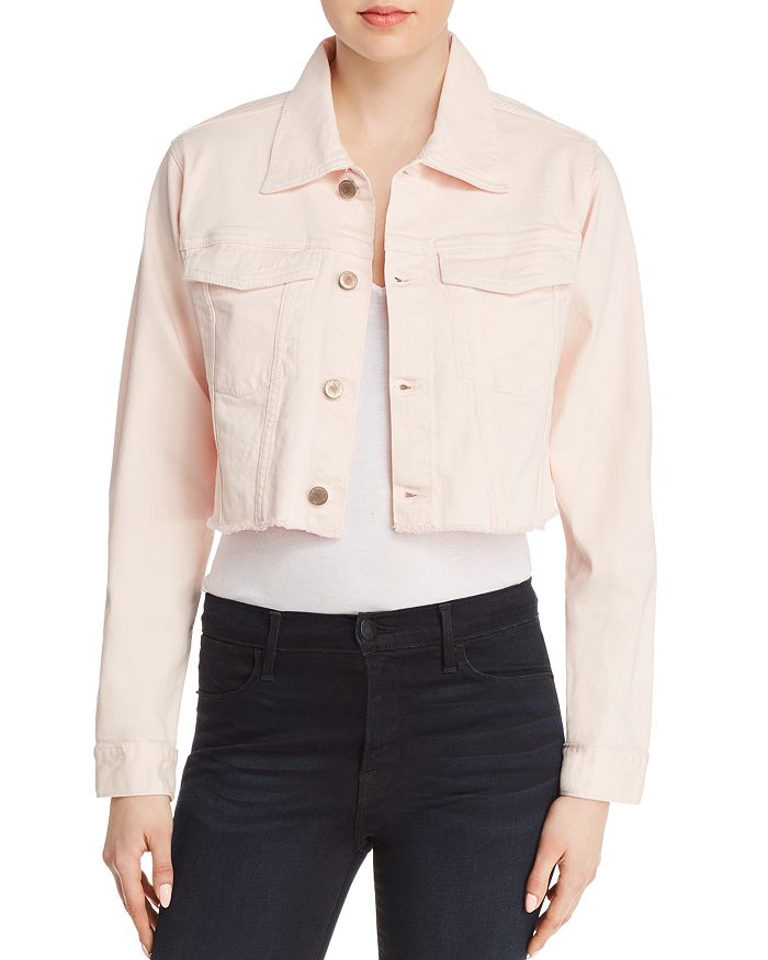 DL1961 Shawn Cropped Boyfriend Denim Jacket in Blush Pink