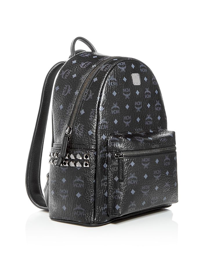 Mcm Stark Visetos Medium Studded Backpack In Black/Gold | ModeSens
