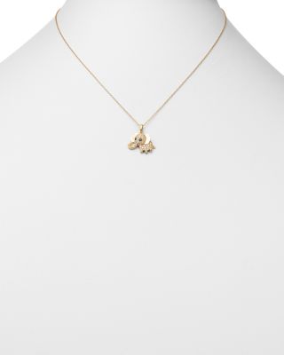 Diamond Elephant Pendant Necklace in 14K Yellow Gold, .20 tcw, 16.5"&nbsp;- Exclusive