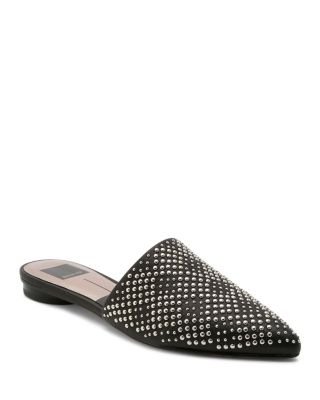 Elvah Studded Leather Pointed Toe Mules 
