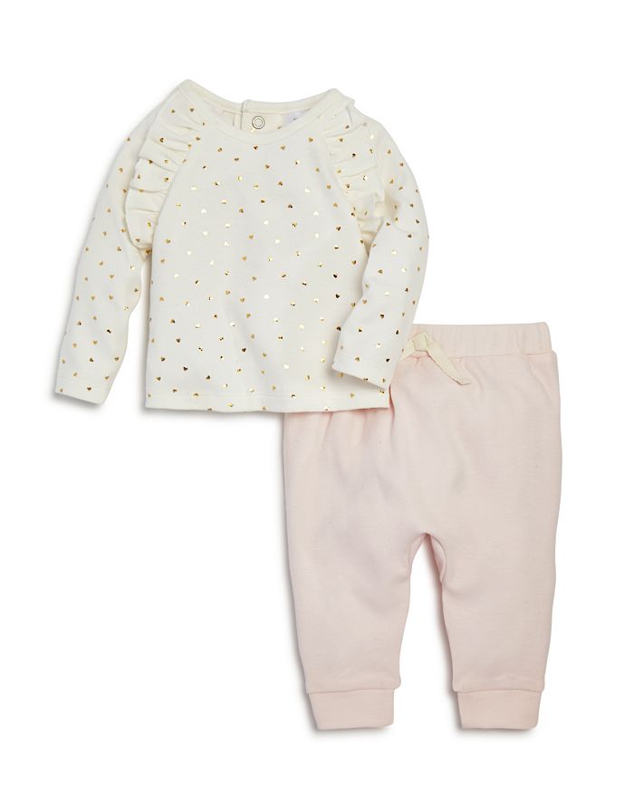 Bloomie's Baby Bloomie's Girls' Heart Print Tee & Jogger Pants Set Baby ...