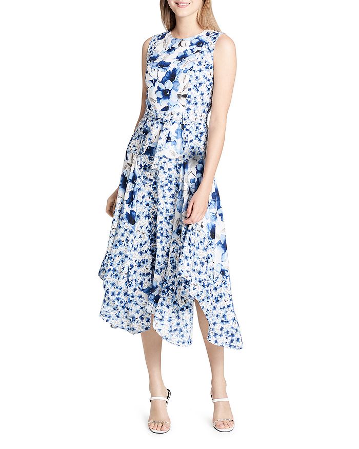 cantante teatro Impresionismo Calvin Klein Belted Handkerchief-Hem Dress | Bloomingdale's