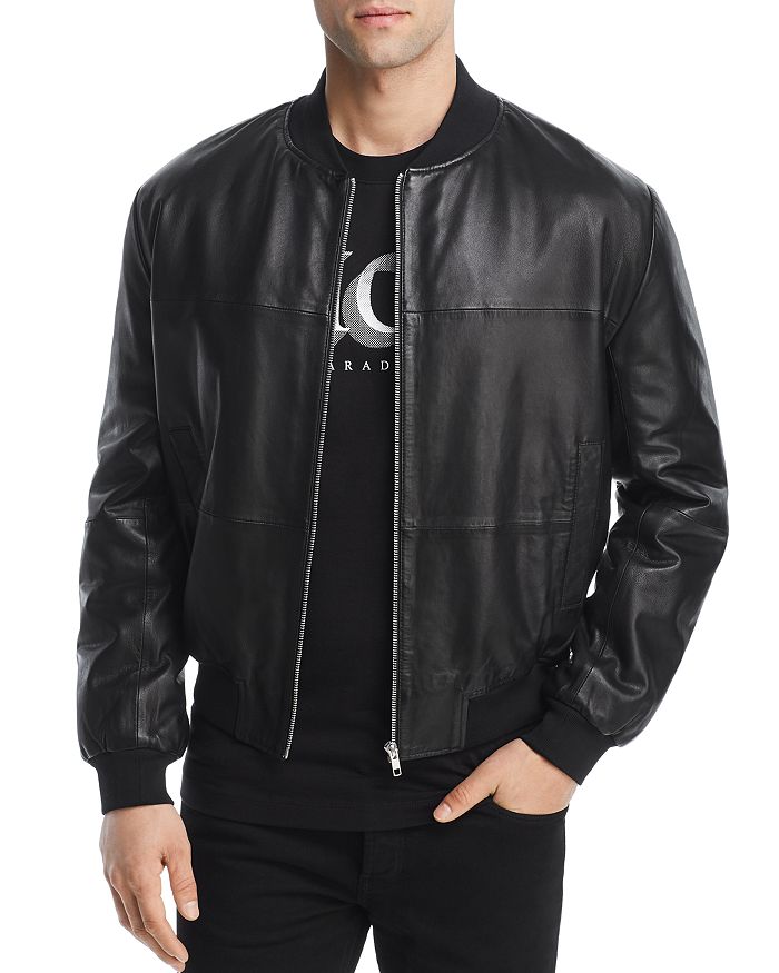 McQ Alexander McQueen Leather Bomber Jacket Bloomingdale s